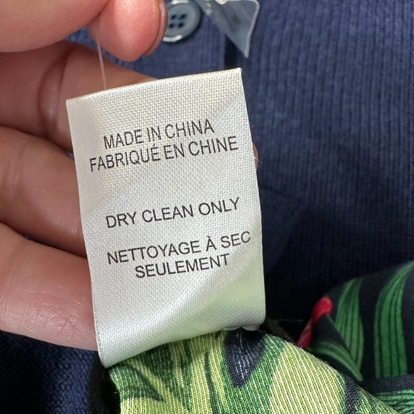 Sandrine Rose Butterfly Fern Mixed Media Wool Cardigan Sweater Women Medium NWT - Picture 9 of 11